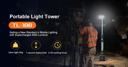 Torre de Iluminación Portátil TL-100 | 4.000 Lúmenes