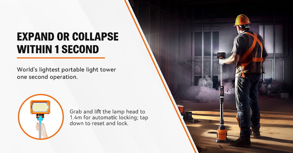 Torre de Iluminación Portátil TL-100 | 4.000 Lúmenes