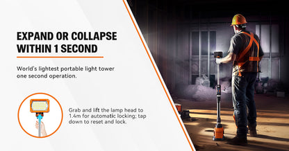 Torre de Iluminación Portátil TL-100 | 4.000 Lúmenes